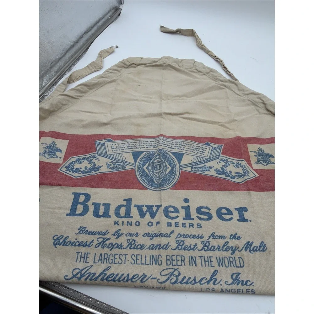 Vintage 70's Budweiser Advertising Apron Ocean House Laguna Beach Cal. USA
